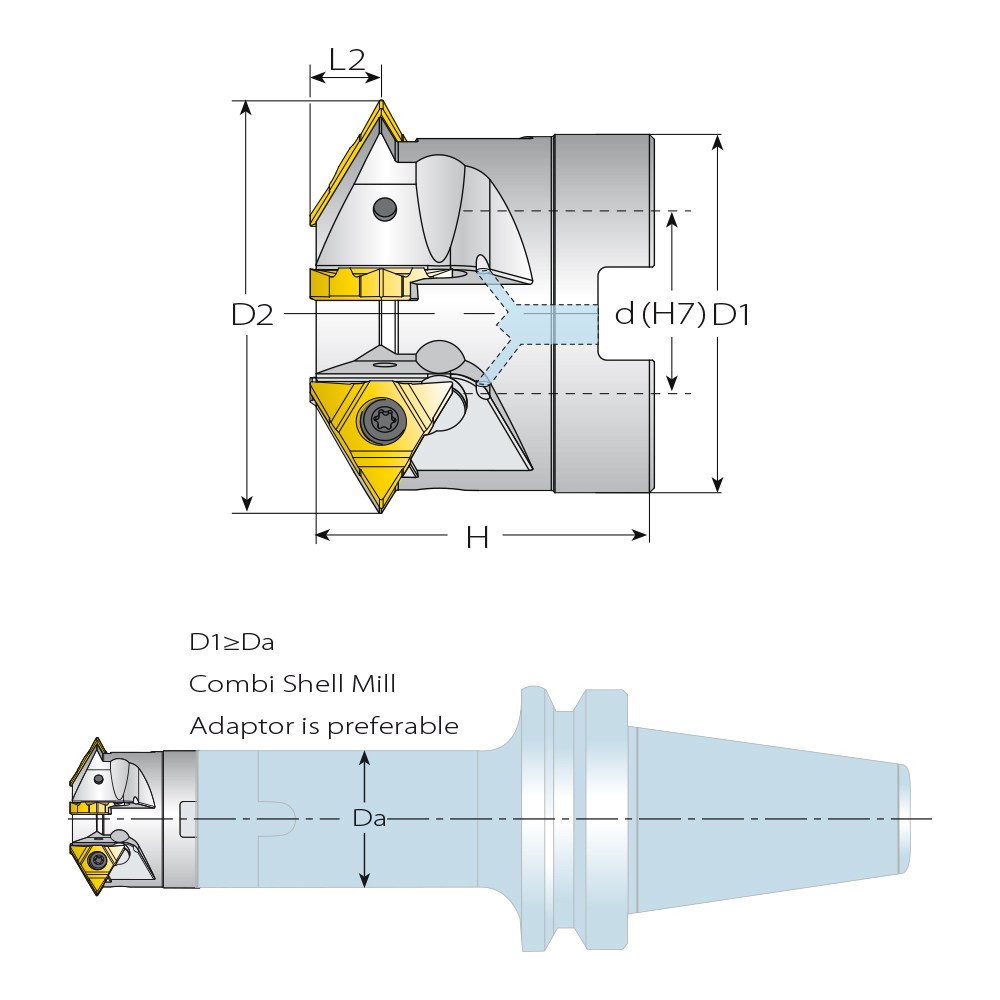 Thread Milling Holders TMSD Shell Mill Shank Diameter 22 (mm) Tool